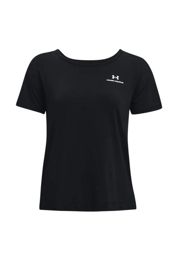 Under Armour - T-shirt Damski Z Krótkim Rękawem Rush Energy Core. Kolor: czarny. Długość rękawa: krótki rękaw. Długość: krótkie. Sport: turystyka piesza