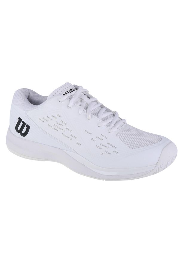 Buty do tenisa męskie Wilson Rush Pro Ace. Zapięcie: sznurówki. Kolor: biały. Materiał: materiał, guma, syntetyk. Szerokość cholewki: normalna. Sport: tenis