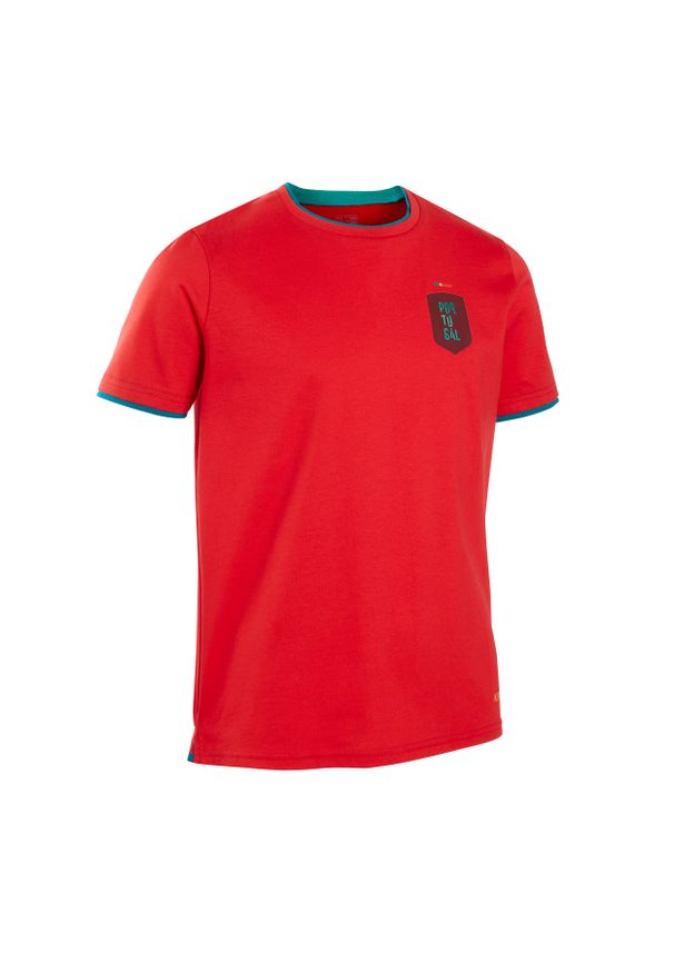 KIPSTA - Koszulka do piłki nożnej dla dzieci Kipsta FF100 Portugalia 2024. Materiał: materiał, bawełna