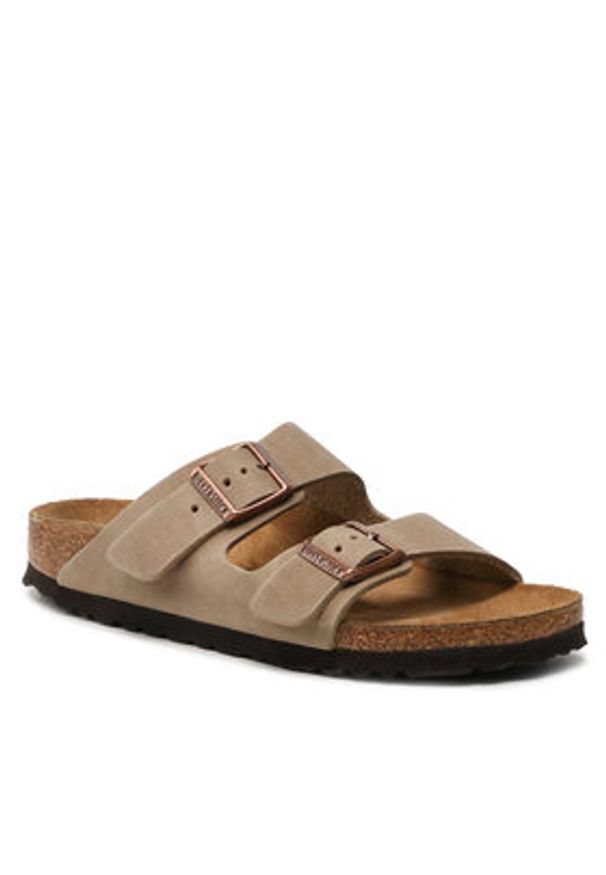 Birkenstock Klapki Arizona Bs 0352203 Brązowy. Kolor: brązowy. Materiał: nubuk, skóra