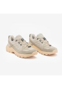 quechua - Buty turystyczne damskie MH500 Softer. Okazja: na co dzień. Kolor: beżowy. Materiał: skóra. Szerokość cholewki: normalna. Styl: casual