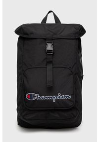Champion plecak kolor czarny duży z aplikacją. Kolor: czarny. Wzór: aplikacja