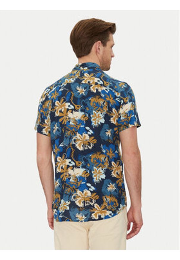 Blend Koszula 20718224 Granatowy Slim Fit. Kolor: niebieski. Materiał: wiskoza