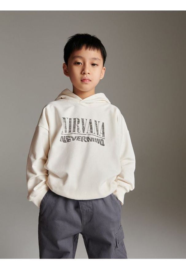 Reserved - Bluza oversize Nirvana - złamana biel. Materiał: bawełna, dzianina