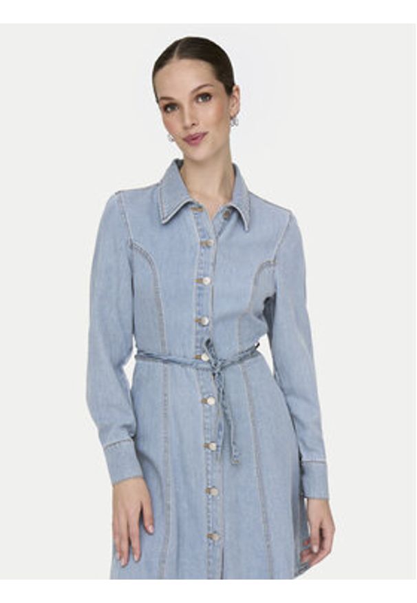 JDY Sukienka jeansowa Kamma 15338892 Błękitny Standard Fit. Kolor: niebieski. Materiał: bawełna