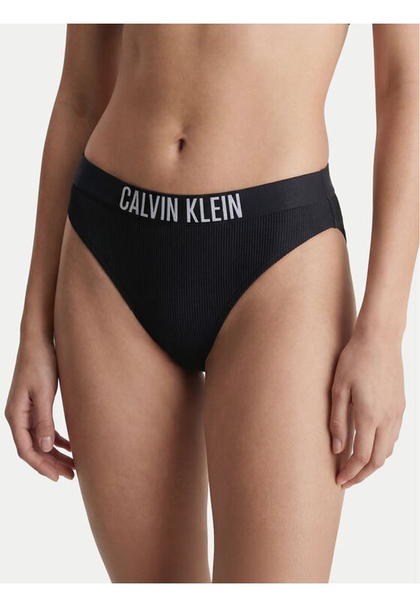 Calvin Klein Swimwear Dół od bikini LV00Q61240 Czarny. Kolor: czarny. Materiał: syntetyk