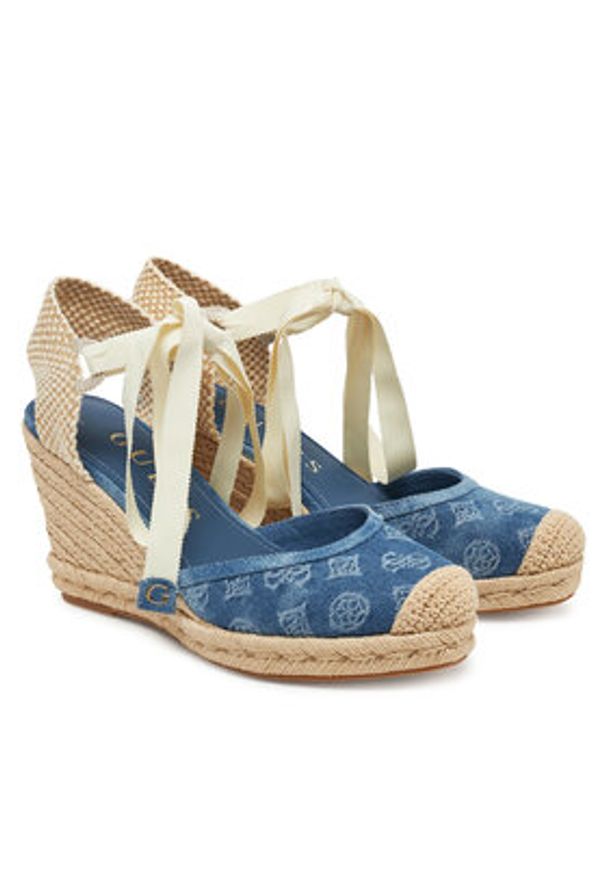Guess Espadryle FLJCYR DEN04 Niebieski. Kolor: niebieski. Materiał: skóra