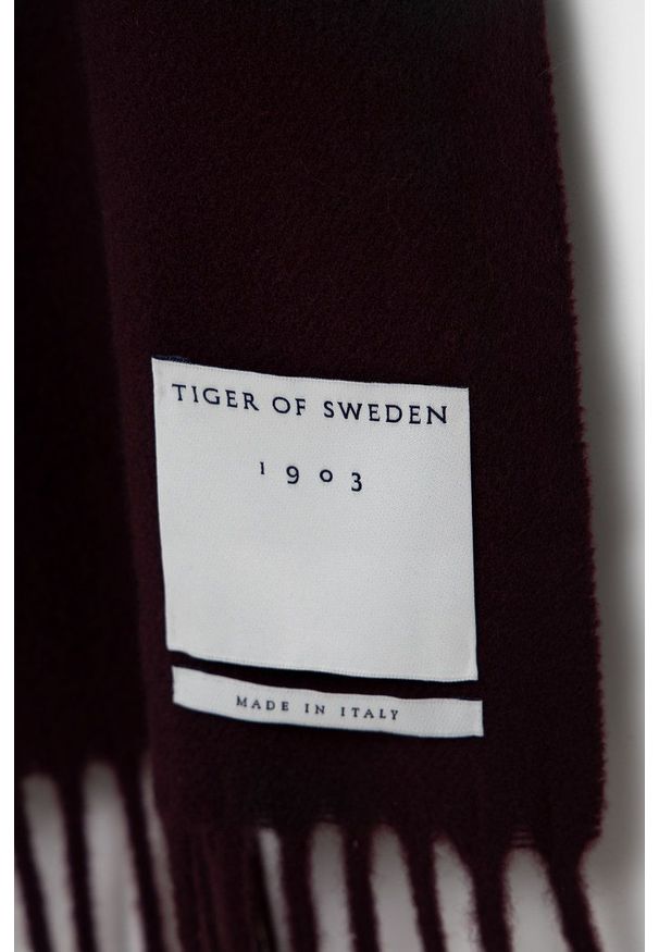 TIGER OF SWEDEN - Tiger Of Sweden - Szalik wełniany. Kolor: czerwony. Materiał: wełna