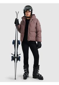 4f - 4F Kurtka narciarska membrana 5000 damska - brązowa L. Kolor: brązowy. Materiał: poliester, materiał. Wzór: gładki. Sezon: zima #2