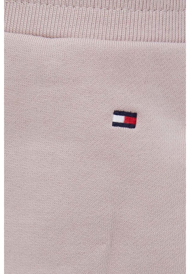 TOMMY HILFIGER - Tommy Hilfiger Spodnie damskie gładkie. Stan: podwyższony. Kolor: beżowy. Materiał: bawełna. Wzór: gładki