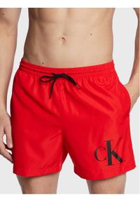 Calvin Klein Swimwear Szorty kąpielowe KM0KM00849 Czerwony Regular Fit. Kolor: czerwony. Materiał: syntetyk