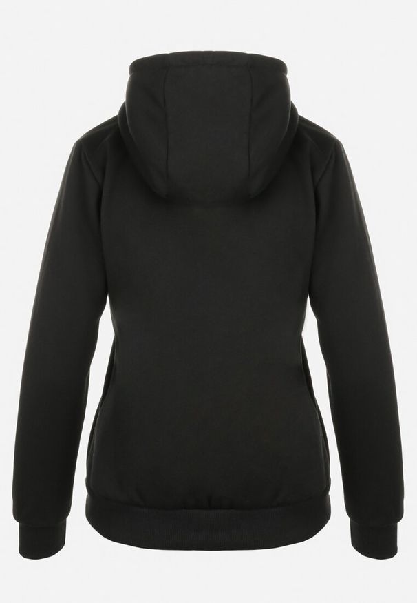Born2be - Czarna Bluza z Kapturem Kasseia. Typ kołnierza: kaptur. Kolor: czarny. Materiał: dzianina, polar. Styl: klasyczny
