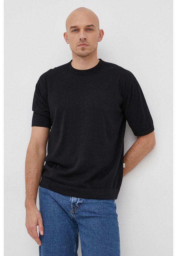 Liu Jo t-shirt bawełniany męski kolor czarny. Kolor: czarny. Materiał: bawełna. Wzór: gładki