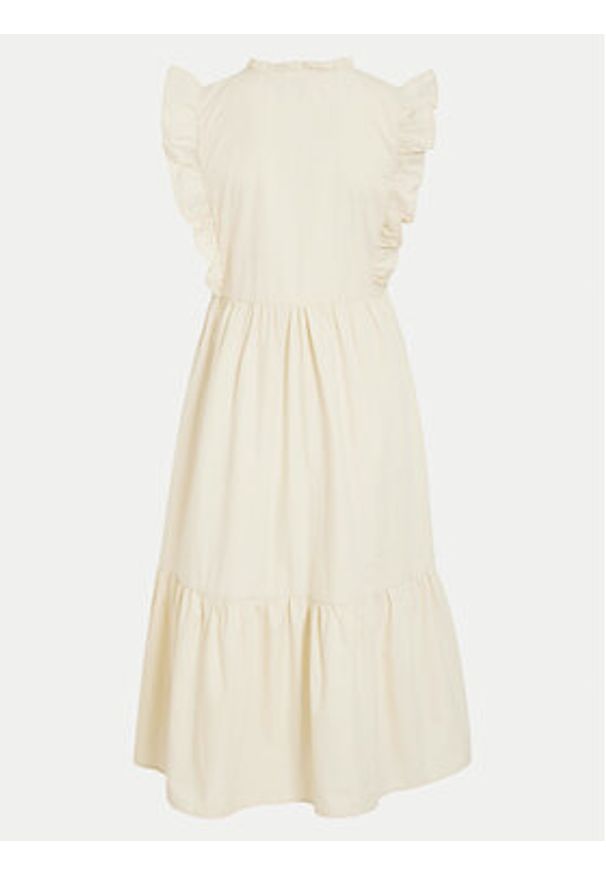 Vila Sukienka letnia Krista 14106337 Beżowy Regular Fit. Kolor: beżowy. Materiał: bawełna. Sezon: lato