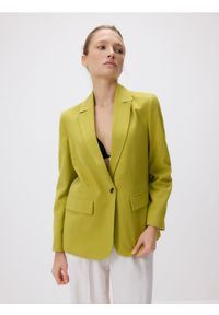 Reserved - Marynarka z dodatkiem lnu - zielony. Kolor: zielony. Materiał: len #1