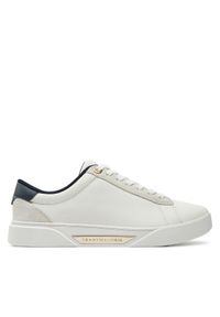 TOMMY HILFIGER - Tommy Hilfiger Sneakersy Chic Court Sneaker FW0FW08123 Écru. Materiał: skóra