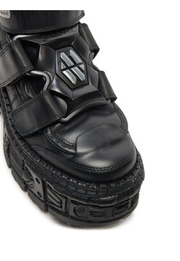 NEW ROCK Sneakersy M-WALL285-S2 Czarny. Kolor: czarny. Materiał: skóra