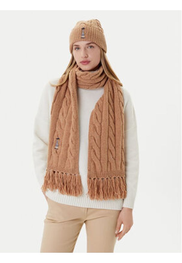 Polo Ralph Lauren Szalik 455981434003 Brązowy. Kolor: brązowy. Materiał: wełna, materiał
