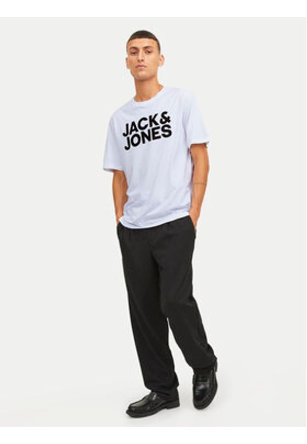 Jack & Jones - Jack&Jones T-Shirt Corp Logo 12151955 Biały Standard Fit. Kolor: biały. Materiał: bawełna