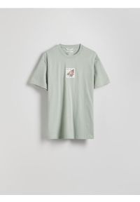 Reserved - T-shirt comfort fit - jasnozielony. Kolor: zielony. Materiał: bawełna, dzianina