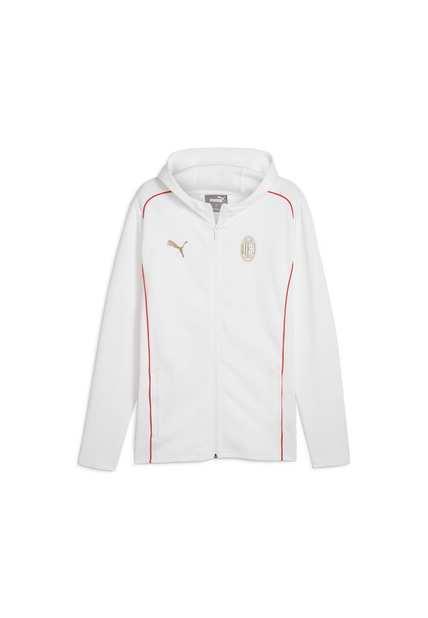 Puma - Casualowa bluza dresowa Milan AC 2024/25. Kolor: biały. Materiał: dresówka. Sport: piłka nożna