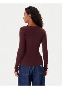 Guess Kardigan W5BR16 Z3OW2 Bordowy Slim Fit. Kolor: czerwony. Materiał: syntetyk