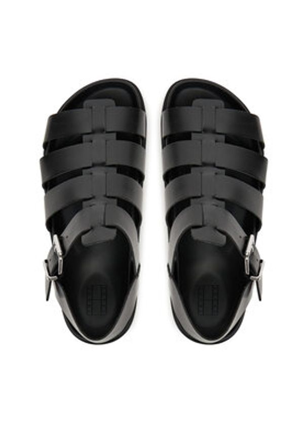 Tommy Jeans Sandały Tjw Fisherman Patent Sandal EN0EN02874 Czarny. Kolor: czarny. Materiał: skóra