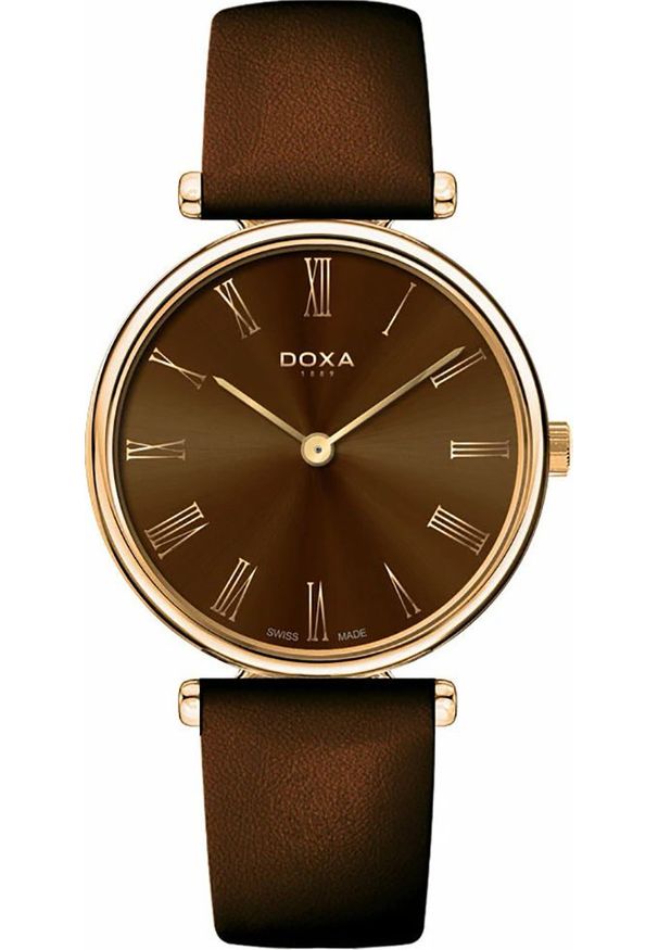 Zegarek Mentor Zegarek męski Doxa 112.90.324.02 brązowy. Kolor: brązowy