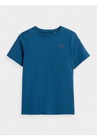 4f - T-shirt chłopięcy (122-164). Kolor: niebieski. Materiał: bawełna, materiał