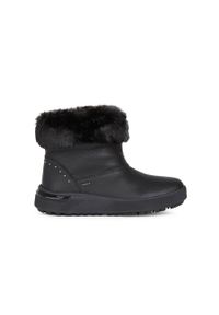 Geox Śniegowce skórzane damskie kolor czarny. Nosek buta: okrągły. Kolor: czarny. Materiał: skóra #1