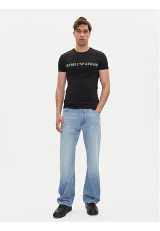 Emporio Armani Underwear T-Shirt EM000375 AF10772 UC001 Czarny Slim Fit. Kolor: czarny. Materiał: bawełna