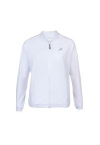 Bluza dresowa damska Babolat Play Jacket do tenisa. Kolor: biały. Materiał: dresówka. Sport: tenis #1