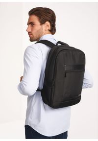 Ochnik - Czarny plecak męski. Kolor: czarny. Materiał: nylon. Wzór: aplikacja. Styl: casual, elegancki #4