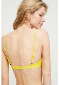 TOMMY HILFIGER - Tommy Hilfiger biustonosz kąpielowy kolor żółty. Kolor: żółty. Materiał: poliester #4