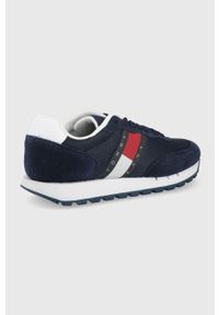 Tommy Jeans sneakersy kolor granatowy. Nosek buta: okrągły. Zapięcie: sznurówki. Kolor: niebieski. Materiał: poliester, guma #4