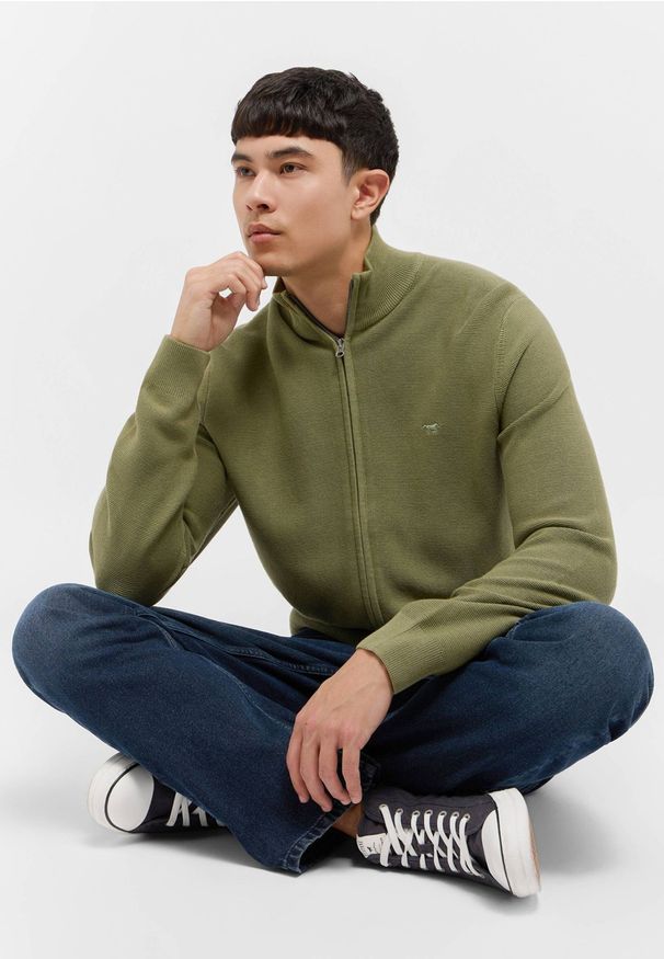 Mustang Style Escondido Oil Green 1015476 6273 MĘSKI SWETER