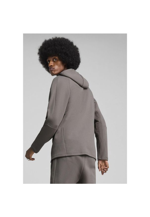 Puma - Męska rozpinana bluza z kapturem EVOSTRIPE PUMA Cast Iron Gray. Typ kołnierza: kaptur. Kolor: szary