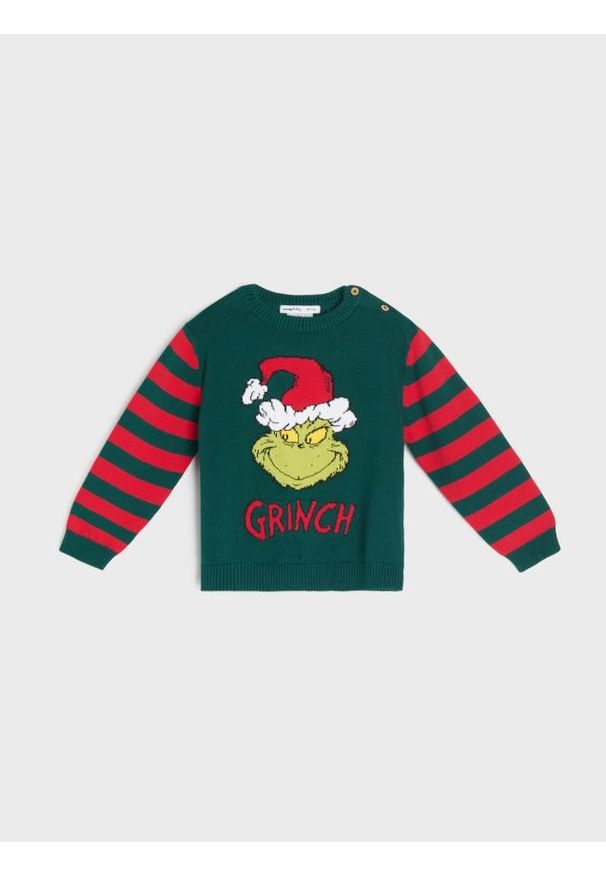 Sinsay - Świąteczny sweter Grinch - zielony. Kolor: zielony. Styl: wizytowy