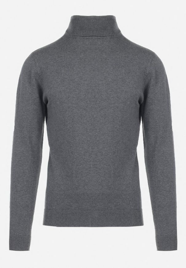 Born2be - Szary Bawełniany Sweter z Golfem Jarelia. Typ kołnierza: golf. Kolor: szary. Materiał: bawełna. Styl: klasyczny, elegancki