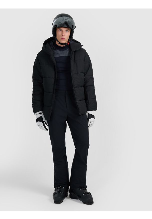 4f - 4F Kurtka narciarska membrana 5000 męska - czarna 3XL. Kolor: czarny. Materiał: poliester, materiał. Wzór: gładki. Sezon: zima