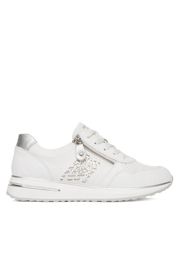 Remonte Sneakersy D1G00-80 Biały. Kolor: biały. Materiał: skóra