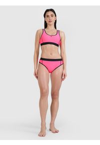 4f - 4F Dół od bikini damski - różowy XS. Kolor: różowy. Materiał: materiał, syntetyk, elastan
