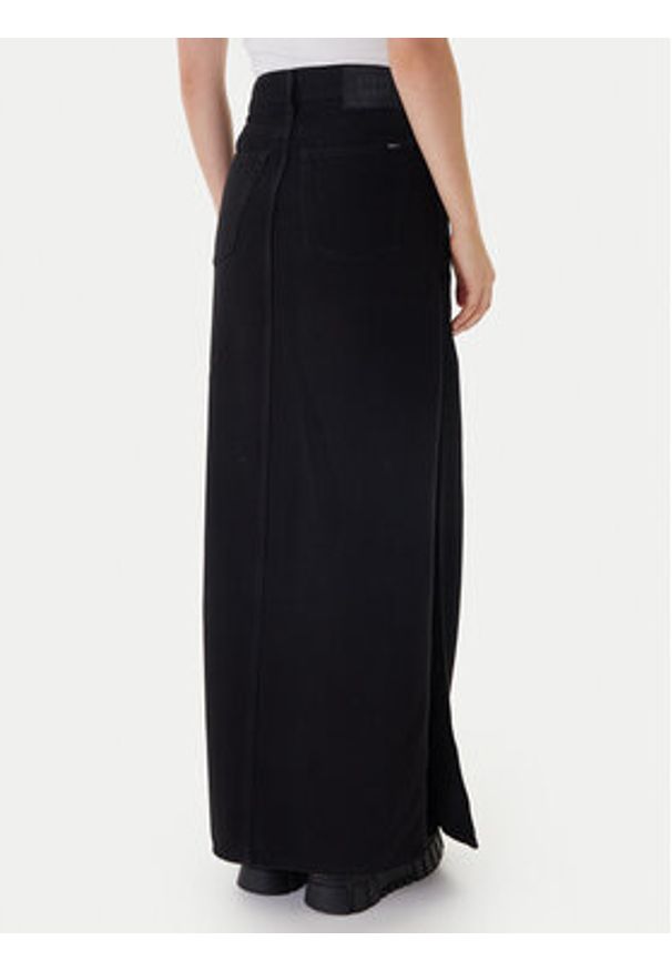 Tommy Jeans Spódnica jeansowa DW0DW22119 Czarny Regular Fit. Kolor: czarny. Materiał: bawełna