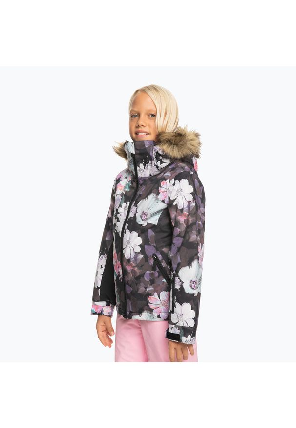 Roxy - Kurtka snowboardowa dziecięca ROXY Jet Ski Girl. Kolor: czarny. Sezon: zima. Sport: snowboard