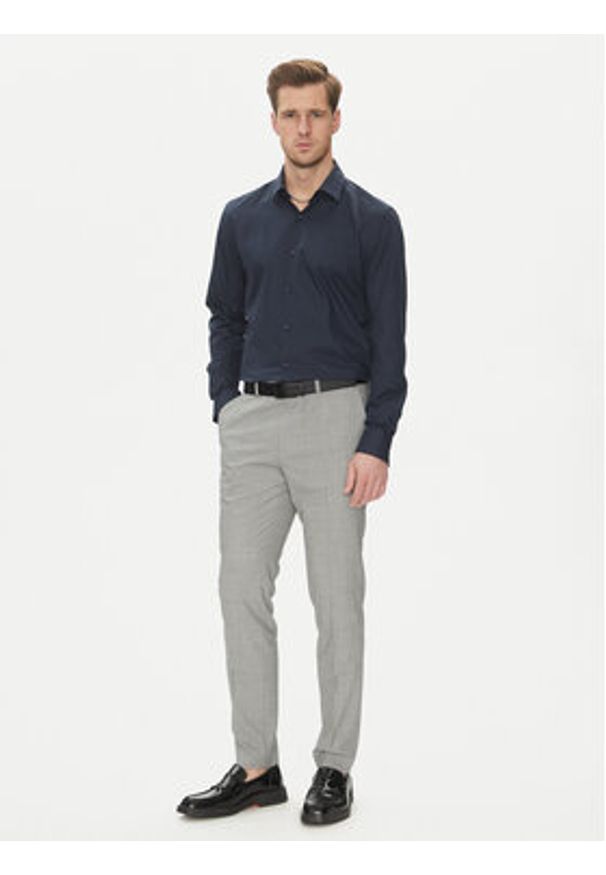Hugo - HUGO Koszula Kenno 50539707 Granatowy Slim Fit. Kolor: niebieski. Materiał: bawełna