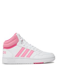 Adidas - adidas Sneakersy Hoops 3.0 Mid K IG3716 Biały. Kolor: biały. Materiał: skóra