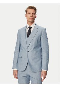 Hugo - HUGO Garnitur Arti/Hesten242V1X 50559671 Niebieski Extra Slim Fit. Kolor: niebieski. Materiał: len #14