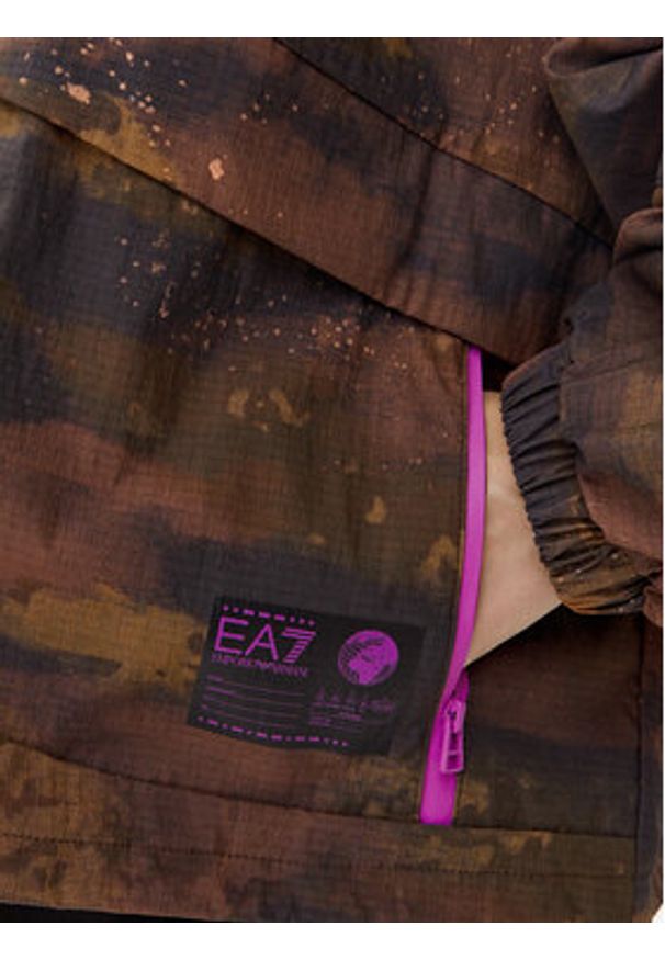 EA7 Emporio Armani Kurtka przejściowa 7W000263 AF13154 F6035 Brązowy Loose Fit. Kolor: brązowy. Materiał: bawełna