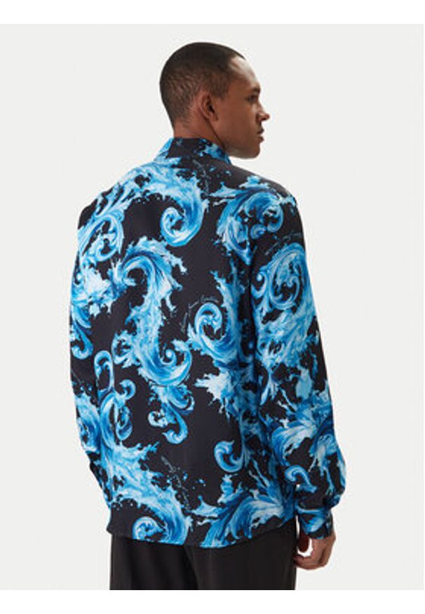 Versace Jeans Couture Koszula 80GAL2R0 NS757 Niebieski Regular Fit. Kolor: niebieski. Materiał: wiskoza