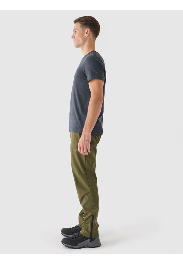 4f - 4F Spodnie softshellowe membrana 5000 męskie - khaki 3XL. Kolor: oliwkowy, brązowy, wielokolorowy. Materiał: tkanina, materiał, hardshell, softshell. Technologia: Windstopper. Sport: outdoor, wspinaczka, turystyka piesza
